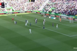 马竞1-1遭扳平！莫伦特头球后顶，阿芬格鲁伯抢点破门！