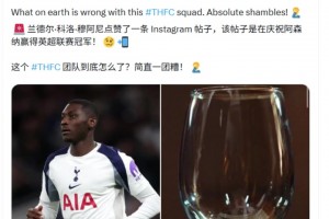 穆阿尼点赞阿森纳夺冠帖子遭热刺博主怒批